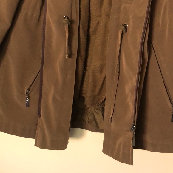 💦☔️Gallery All-weather coat! removable lining & hood! light brown! PreLoved! S/M - Picture 7 of 16